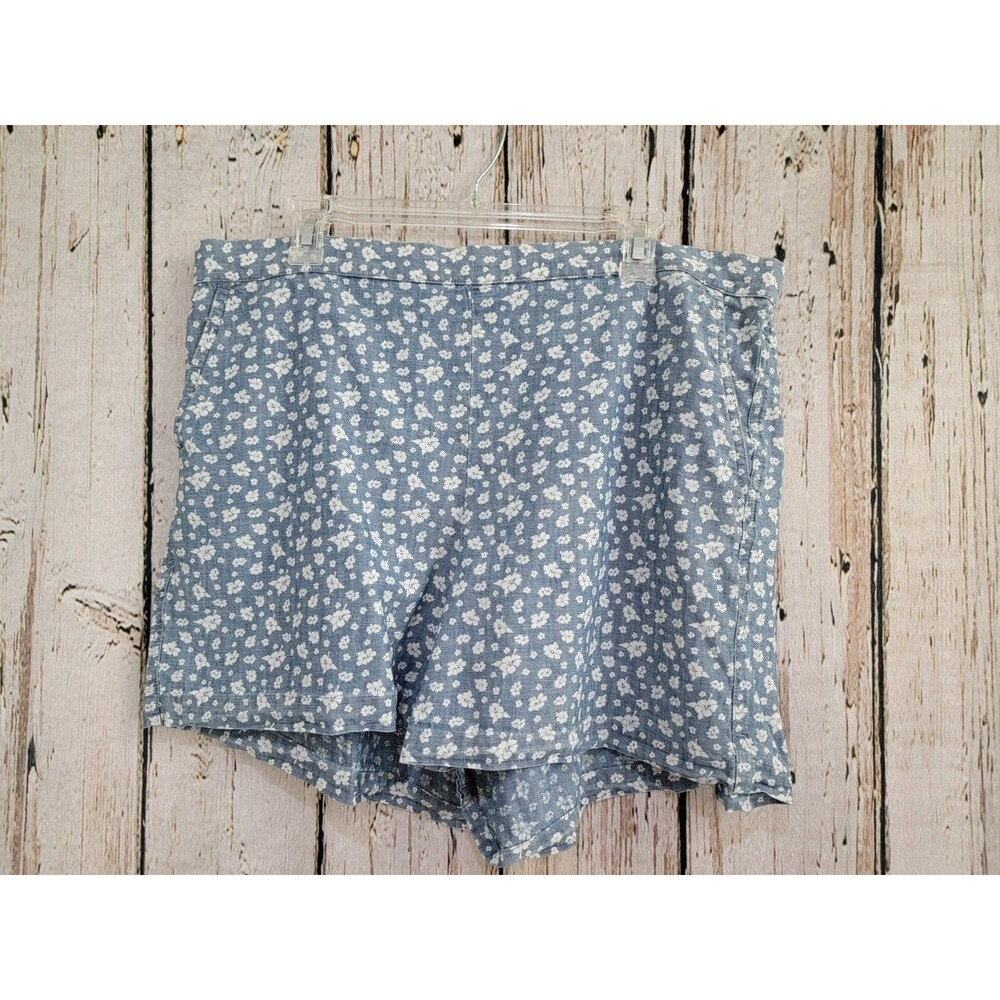 J.Crew Mercantile Women's XL Floral 4"‎ Pull-On Utility Shorts 100% Cotton EUC